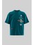 Erkek Ethnical Printed And Embroidered Tişört Oıl Green 2
