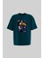 Erkek Parrot Embroidered Oversize Oil Green Tişört 1