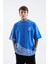Erkek Ethnic Pieces Oversize Soft Mavi Tişört 5