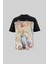 Erkek Baroque Style Painting Printed Oversize Siyah Tişört 1