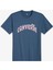 Classic Erkek Grafik Baskılı Mavi T-Shirt 1