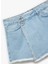 Pamuklu Düğme Detaylı Cepli Asimetrik Mini Denim Şort Etek 3