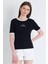Siyah Yazı Baskılı Relaxed Fit Tişört 5793 1