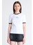 Beyaz Yazı Baskılı Relaxed Fit Tişört 5793 1
