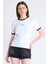 Beyaz Yazı Baskılı Relaxed Fit Tişört 5793 4