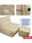 x permate Puffymod Dekoratif Kare Puf Orta Sehpa Ayak Uzatma Puf 40 x 40 cm Bej 4