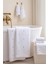 3 Parça Kalp Nakışlı Banyo Havlusu Takımı %100 Pamuklu Lovely Set 1