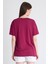 Bordo %100 Pamuk Yazı Baskılı Tişört 2150-15M 5