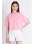 Pembe Cep Detaylı Bisiklet Yaka Crop Tişört 2136M 1
