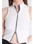 Beyaz Fermuar Detaylı Kolsuz Crop Bluz 2226 4