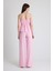 Şeker Pembe Mavi Straplez Bluz ve Geniş Paça Pantolon Ikili Takım 5236 5