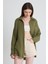 Haki Oversize %100 Pamuk Müslin Gömlek 4786A 1
