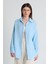 Bebe Mavi Oversize %100 Pamuk Müslin Gömlek 4786A 2
