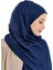 Plisesli Bambu Şal - Lacivert 3