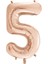 1 Adet 34 Inç 76 Cm Rose Gold Folyo Balon Helyum Balon 5 Yaş Balonu 5 Rakam Balon 1