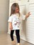 Kız Çocuk Hayvan Baskılı Uzun Taytlı Alt-Üst Takım Beyaz 1