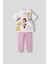 Kız Çocuk Hayvan Baskılı Uzun Pembe Taytlı Alt-Üst Takım Pembe 1