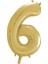 1 Adet 34 Inç 76 Cm Gold Folyo Balon Helyum Balon 6 Yaş Balonu 6 Rakam Balon 1