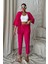Kadın Fuşya Pembe Kimono Alt Üst Havuç Pantolon Takım 1