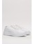 Kadın Rahat Kalıp Kalın Taban Keten Sneakers Beyaz 3