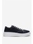 Kadın Rahat Kalıp Kalın Taban Keten Sneakers Lacivert 1