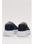 Kadın Rahat Kalıp Kalın Taban Keten Sneakers Lacivert 4