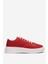 Kadın Rahat Kalıp Kalın Taban Keten Sneakers Kırmızı 1
