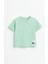 Unisex Çocuk %100 Pamuklu Basic Tişört - Açık Yeşil (3-4 Yaş 8-9 Yaş) 2