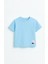 Erkek Çocuk %100 Pamuk Basic Tişört - Açık Mavi (3-4 Yaş 8-9 Yaş) 2