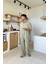 Basic Oversize Kısa Kol Haki Keten Gömlek 3