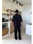 Siyah Basic Oversize Kısa Kol Keten Gömlek 4