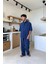 Basic Oversize Kısa Kol Lacivert Keten Gömlek 3