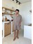 Basic Oversize Kısa Kol Sütlü Kahve Keten Gömlek 2