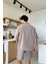 Basic Oversize Kısa Kol Sütlü Kahve Keten Gömlek 3