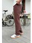 Müslin Kumaş Kahverengi Baggy Pantalon 2