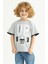Bisiklet Yaka Kısa Kol Up Yazı Baskılı Gri Renk Erkek Çocuk Tshirt 1
