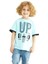Bisiklet Yaka Kısa Kol Up Yazı Baskılı Mint Renk Erkek Çocuk Tshirt 1