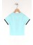 Bisiklet Yaka Kısa Kol Up Yazı Baskılı Mint Renk Erkek Çocuk Tshirt 4