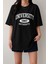 Kadın Tişört Baskılı Uzun T-Shirt Pamuklu Oversize Tişört Unıversity-Kadın 3