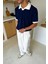 Lacivert Polo Yaka Basic Triko Tişört 3