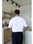 Minimal Baskılı Beyaz Oversize Tişört 2
