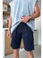 Lacivert Bel Lastikli Şort 2