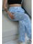 Mavi Kalp Desenli Uzun Kadın Pijama Altı 2