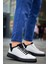 Bağcıklı Keten Erkek Hı Sneaker Beyaz Siyah (Siyah Taban) 2