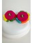 Bohem Tarzı Renkli Kumaş Çiçek Küpe (4cm) 4