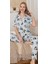 6283 Kadın Mickey Mouselu Patlı Pijama Takımı 2
