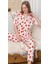 6295 Kadın Kalp Desenli Patlı Pijama Takımı 1