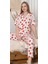 6295 Kadın Kalp Desenli Patlı Pijama Takımı 2