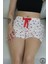Beyaz Kalp Desenli Şort Kadın Pijama Altı 4