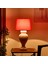 Lighting Apollon Eskitme Büyük Abajur - Kırmızı / Krem - 60 cm 2